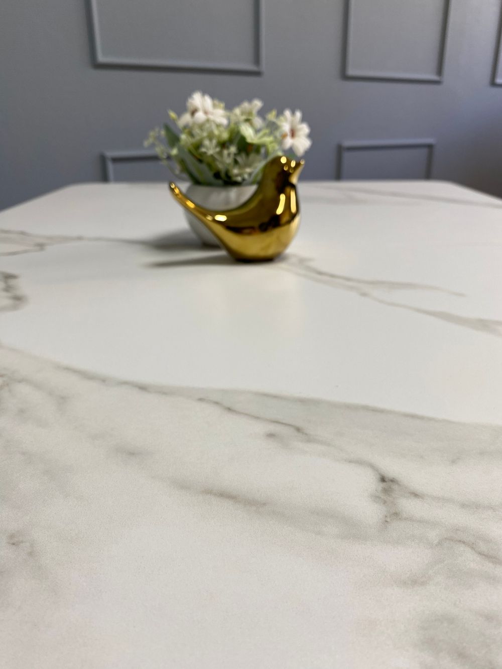 Стол KENNER AZ1200 черный/керамика мрамор белый