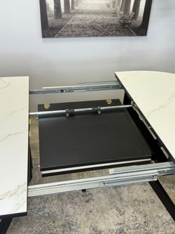 Стол KENNER DO1100 черный/керамика мрамор белый