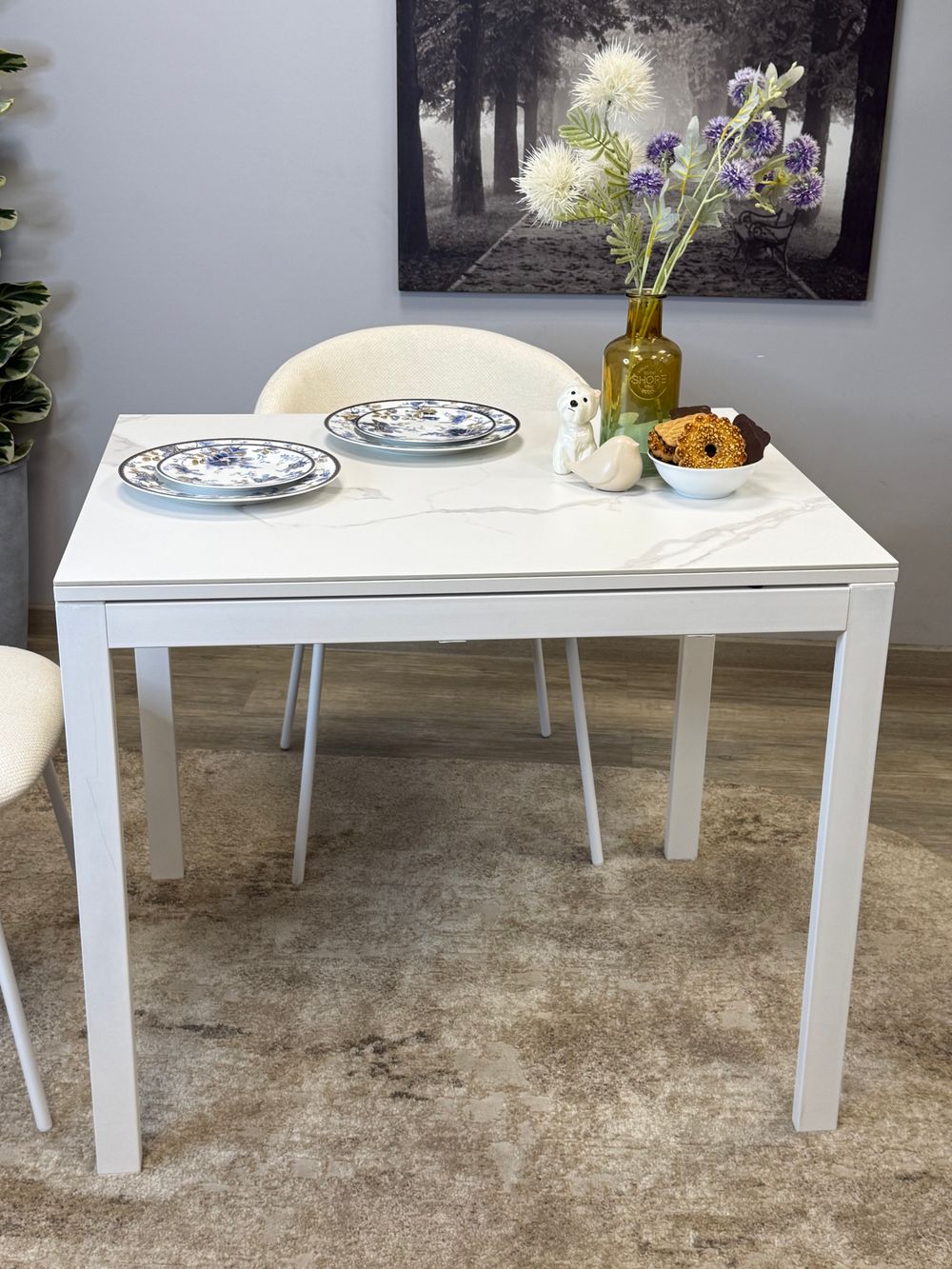 Стол KENNER LK1000 белый/керамика GLORIA WHITE