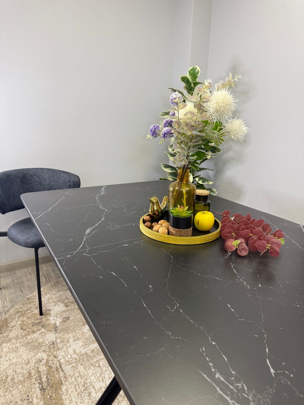 Стол KENNER DM1550 черный/керамика черная