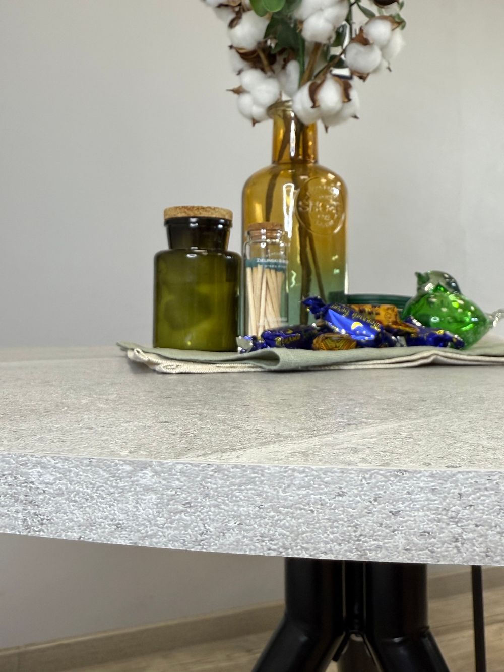 Стол KENNER RR900 черный/мрамор светло-серый