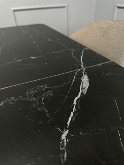 Стол KENNER DC1300 черный/керамика мрамор черный