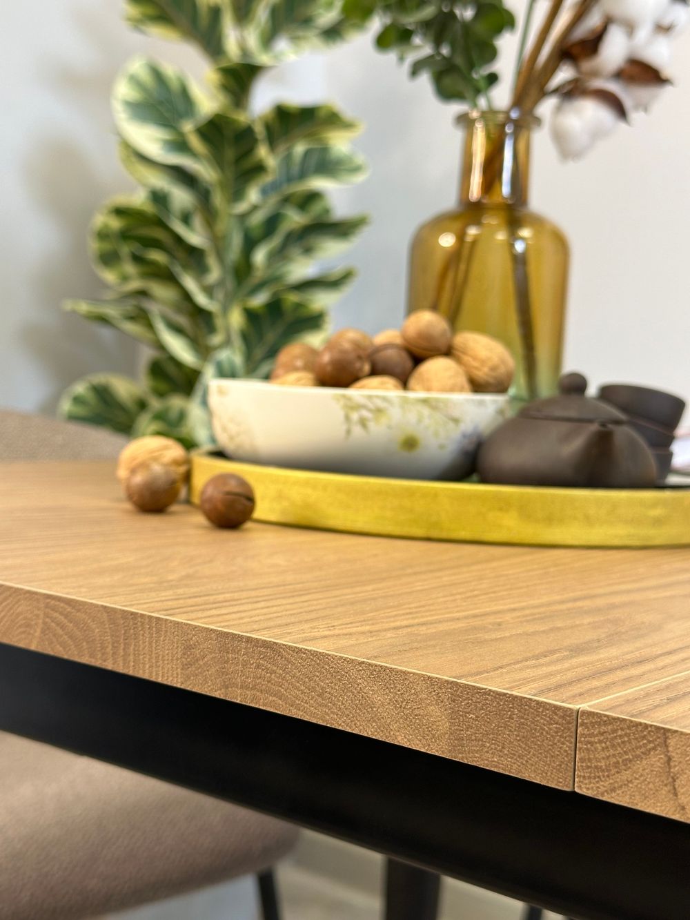 Стол KENNER KS1200 черный/дуб коричневый