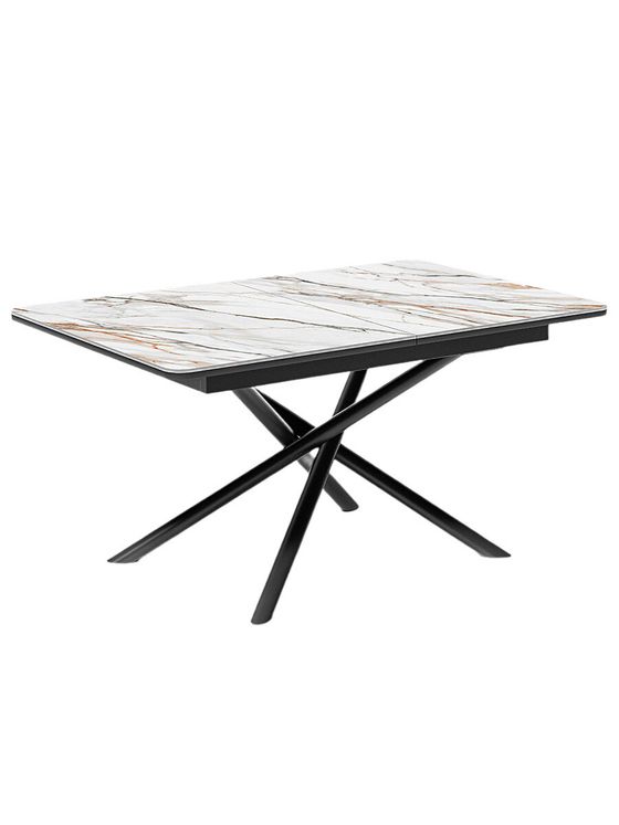 Стол KENNER DK1200 черный/керамика мрамор золотой