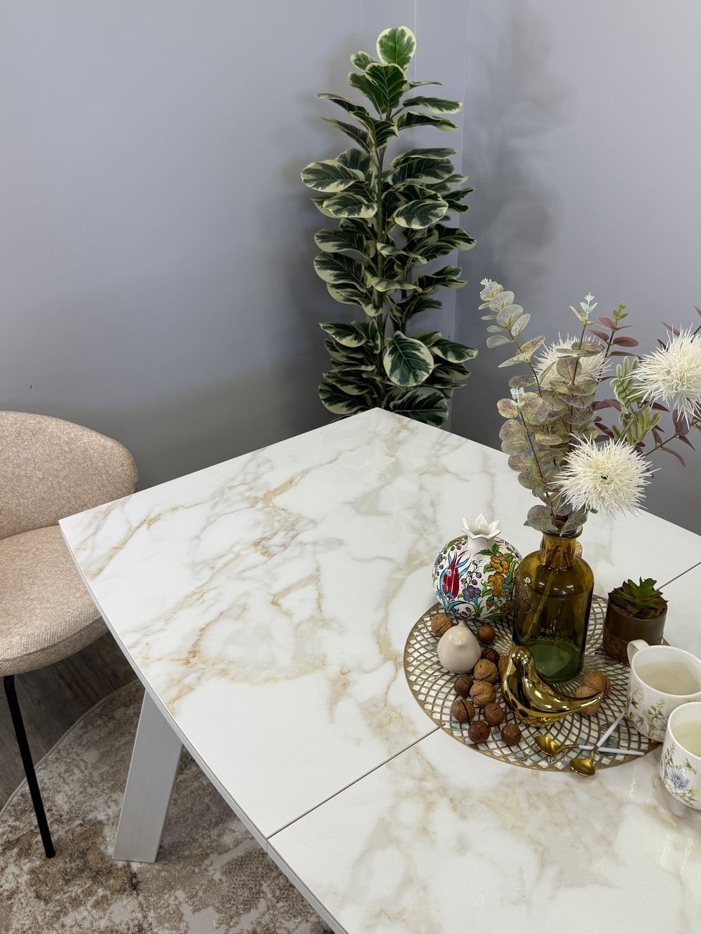 Стол KENNER SL1600 белый/керамика белая глянец