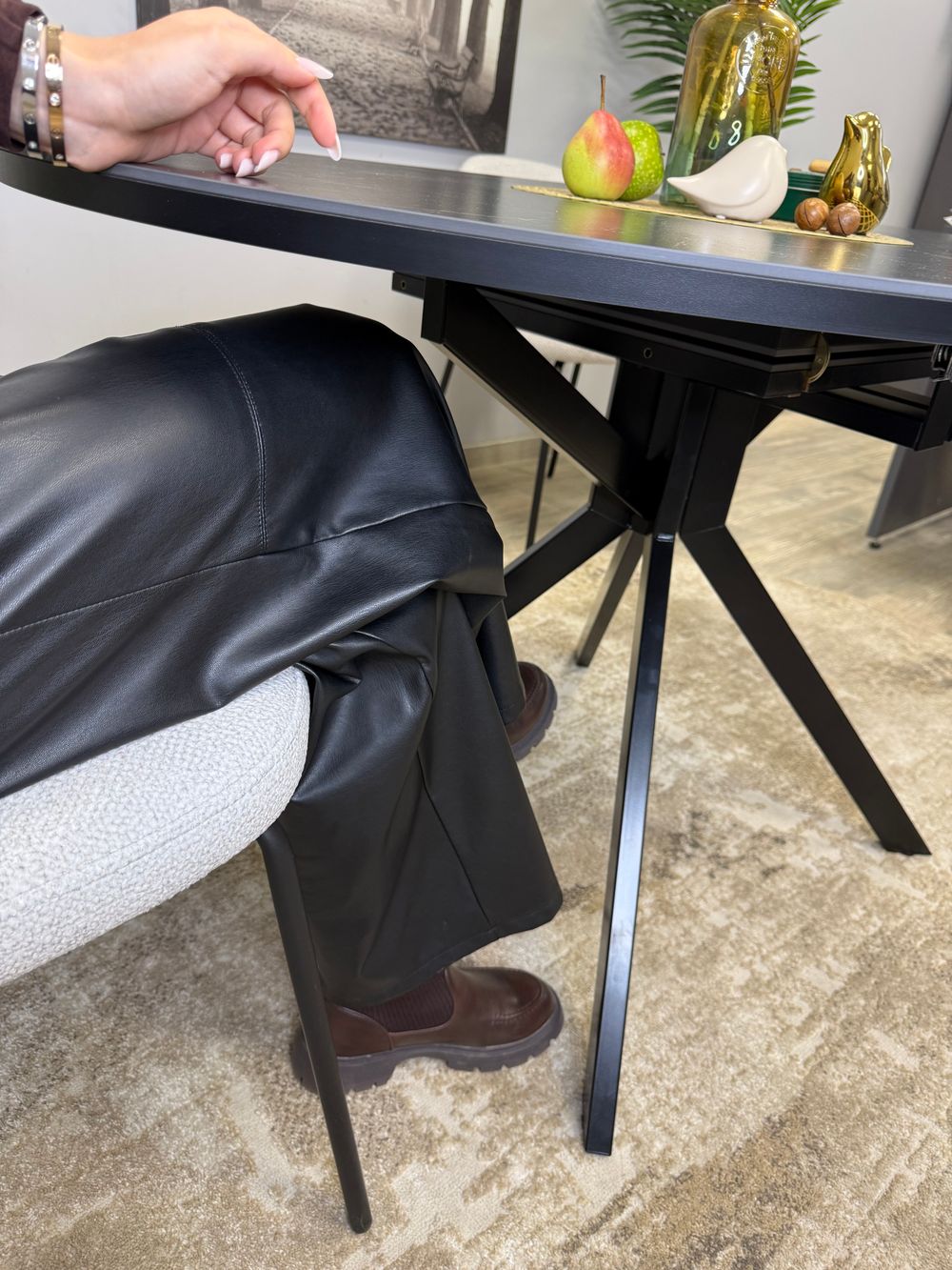 Стол KENNER DO1100 черный/керамика мрамор черный