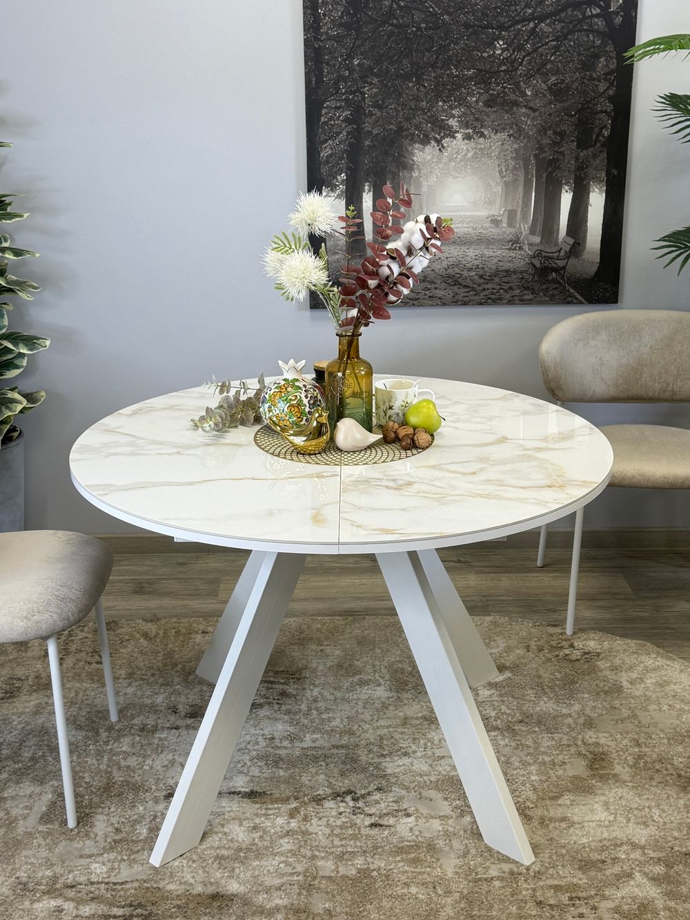 Стол KENNER RL1100 белый/керамика белая глянец