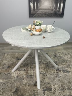 Стол KENNER AR1000 белый/мрамор светло-серый