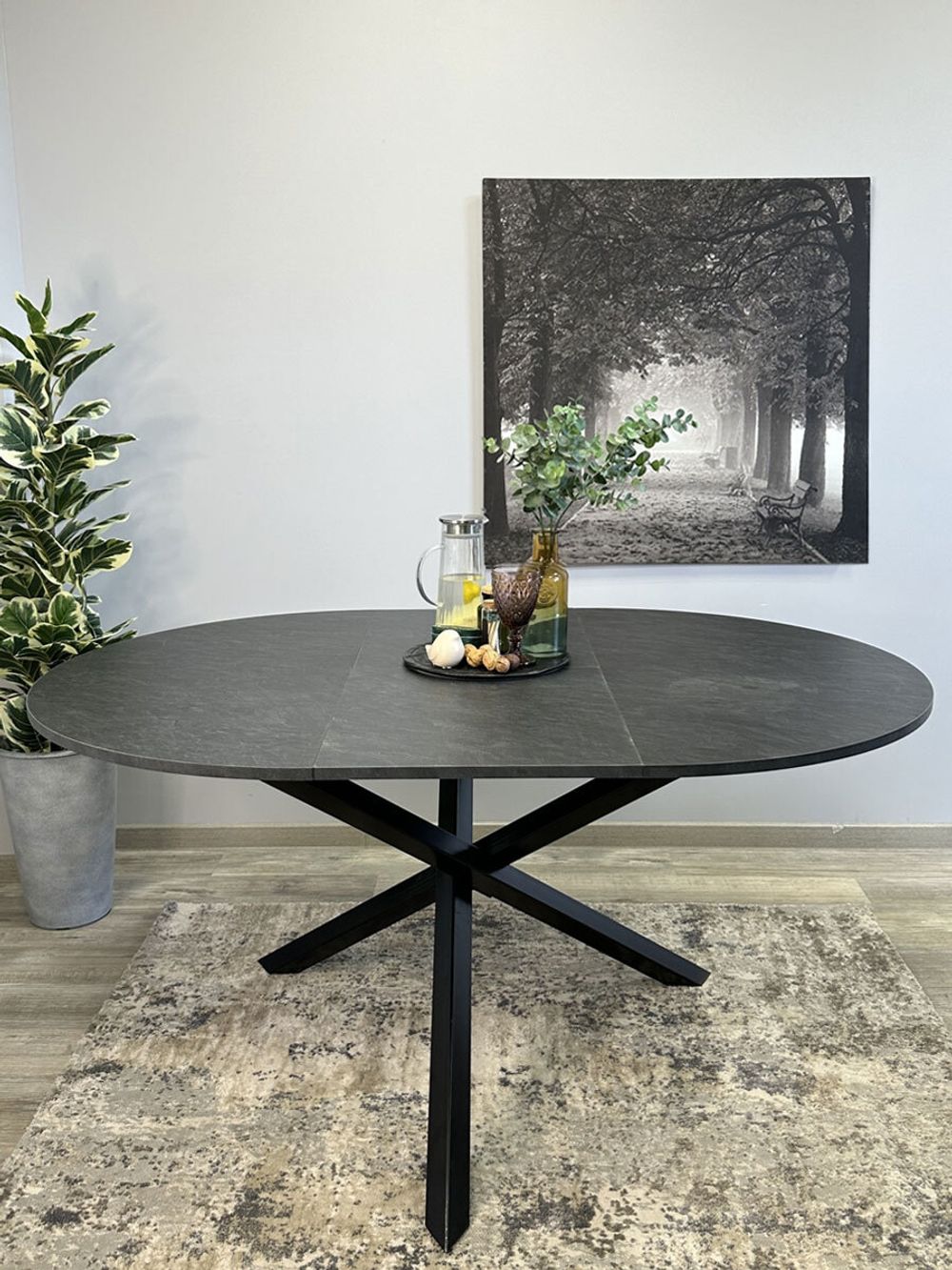 Стол KENNER DR1100 черный/сланец черный