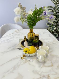 Стол KENNER DF1550 черный/керамика белая глянец