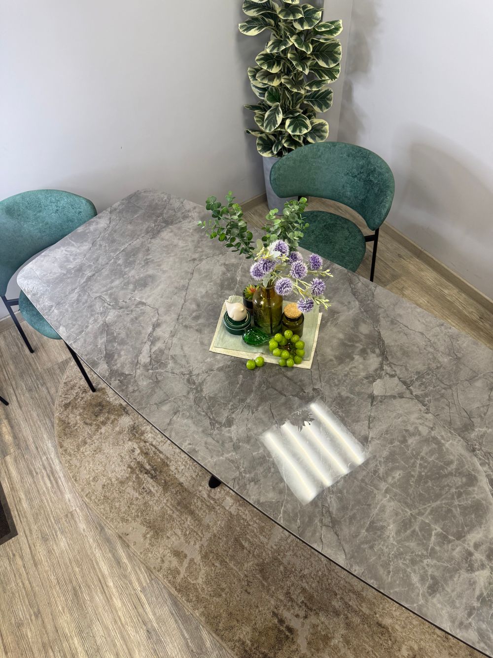 Стол KENNER DF2000 черный/керамика белая глянец