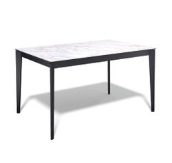 Стол KENNER KR1400 черный/керамика мрамор белый глянец