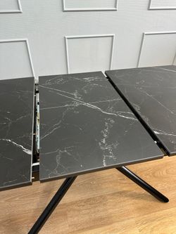 Стол KENNER DK1200 черный/керамика мрамор черный