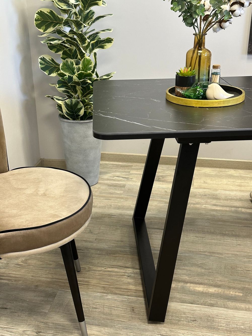 Стол KENNER AZ1200 черный/керамика мрамор черный