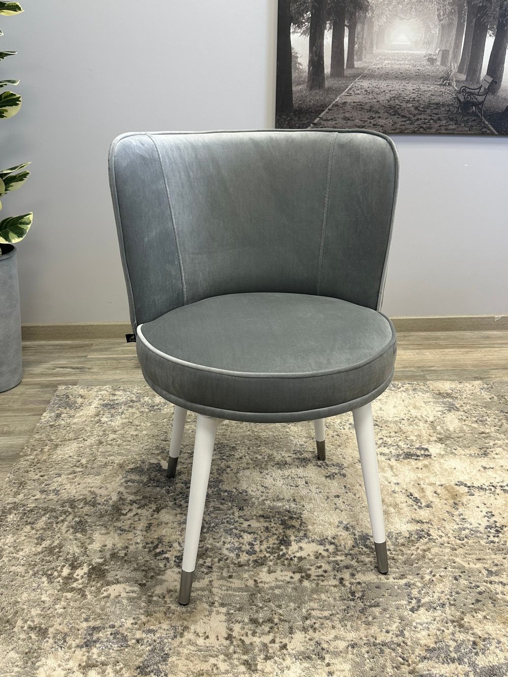 Стул Kenner 177KK белый/серый велюр