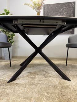 Стол KENNER BR1200 черный/керамика белая