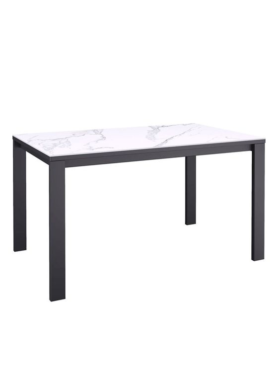 Стол KENNER BL1300 черный/керамика мрамор белый