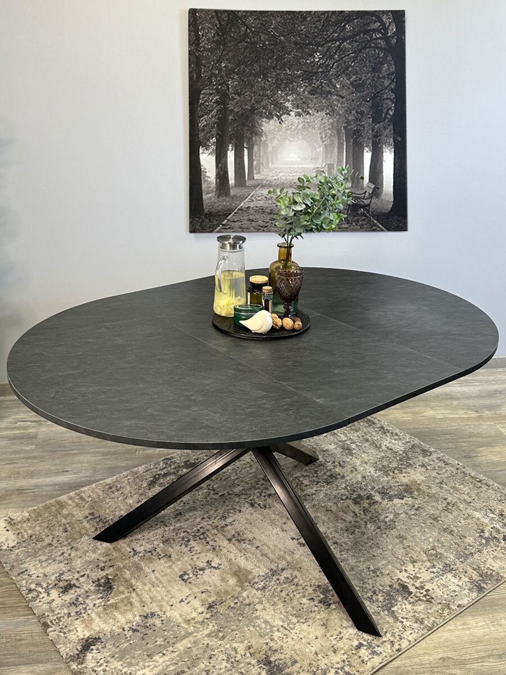 Стол KENNER DR1100 черный/сланец черный