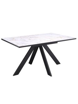 Стол DL1300 черный/керамика белая глянец