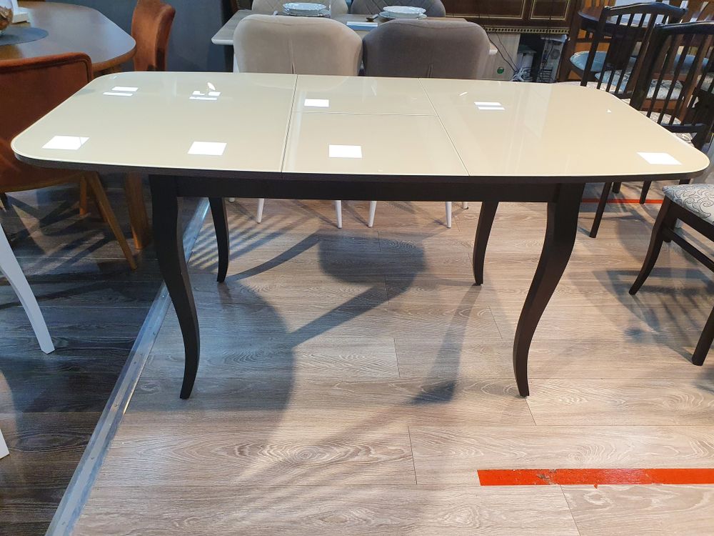 Стол KENNER 1200С  венге/стекло белое сатин