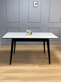 Стол KENNER 1100 М венге/стекло белое глянец