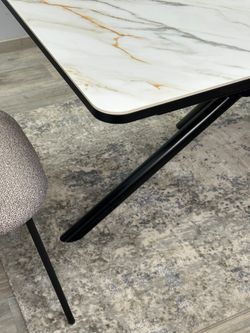 Стол KENNER DM1400 черный/керамика золотая