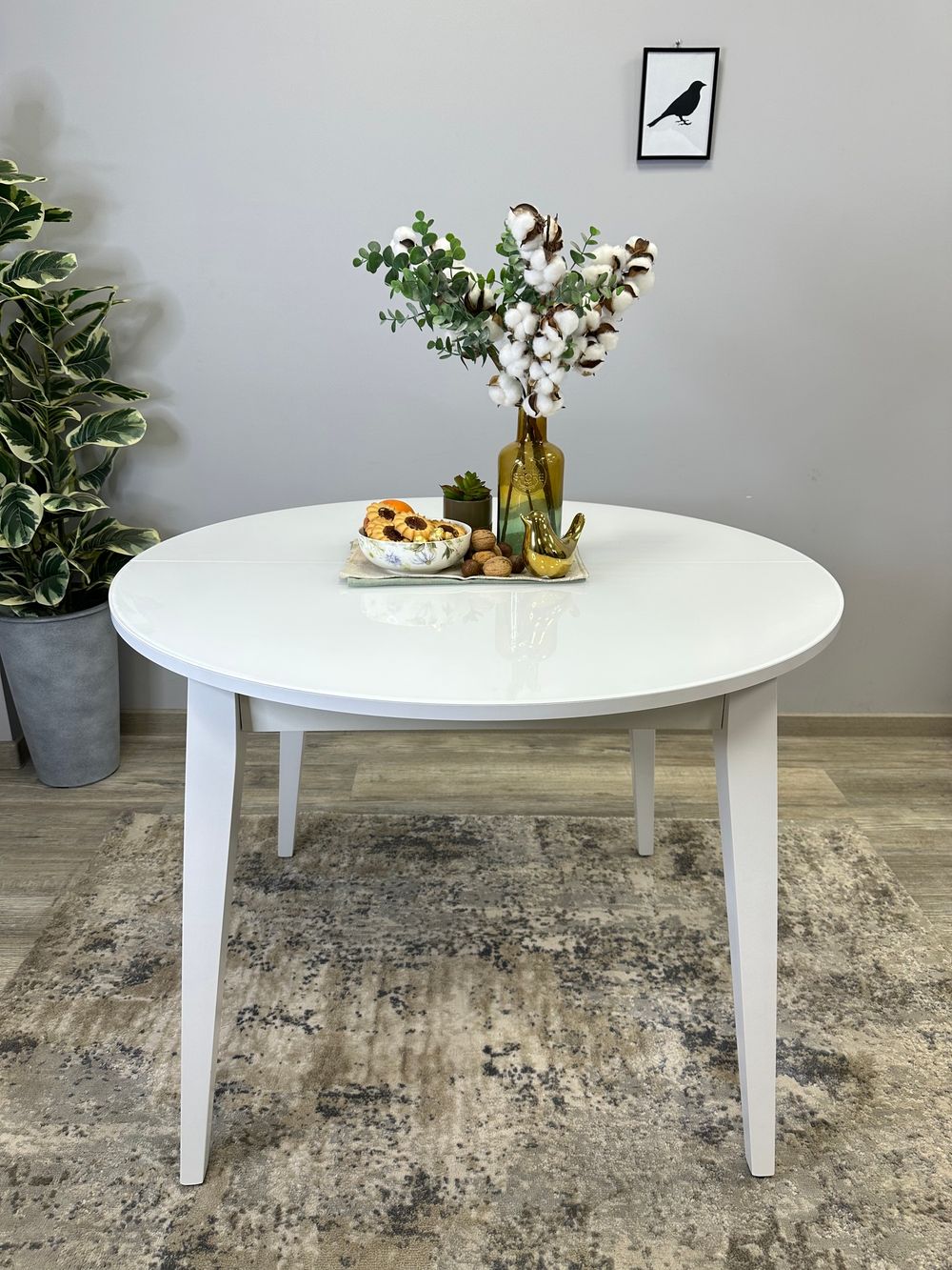 Стол KENNER 1000 М белый/стекло белое глянец