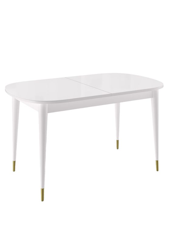 Стол KENNER 1300K белый/стекло белое глянец
