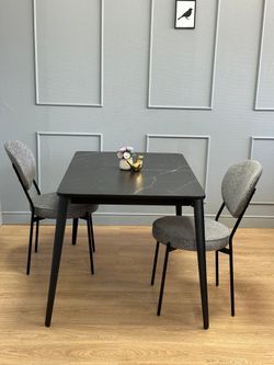 Стол KENNER KS1200 черный/керамика мрамор черный