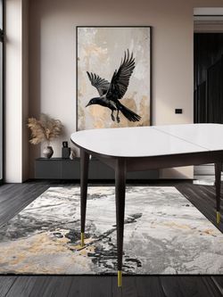 Стол KENNER 1300K венге/стекло белое глянец