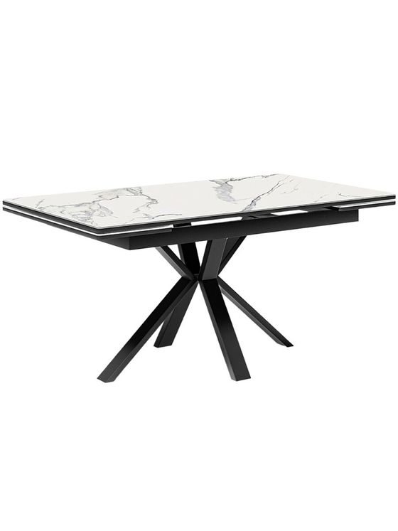 Стол KENNER ME1600 черный/керамика мрамор белый