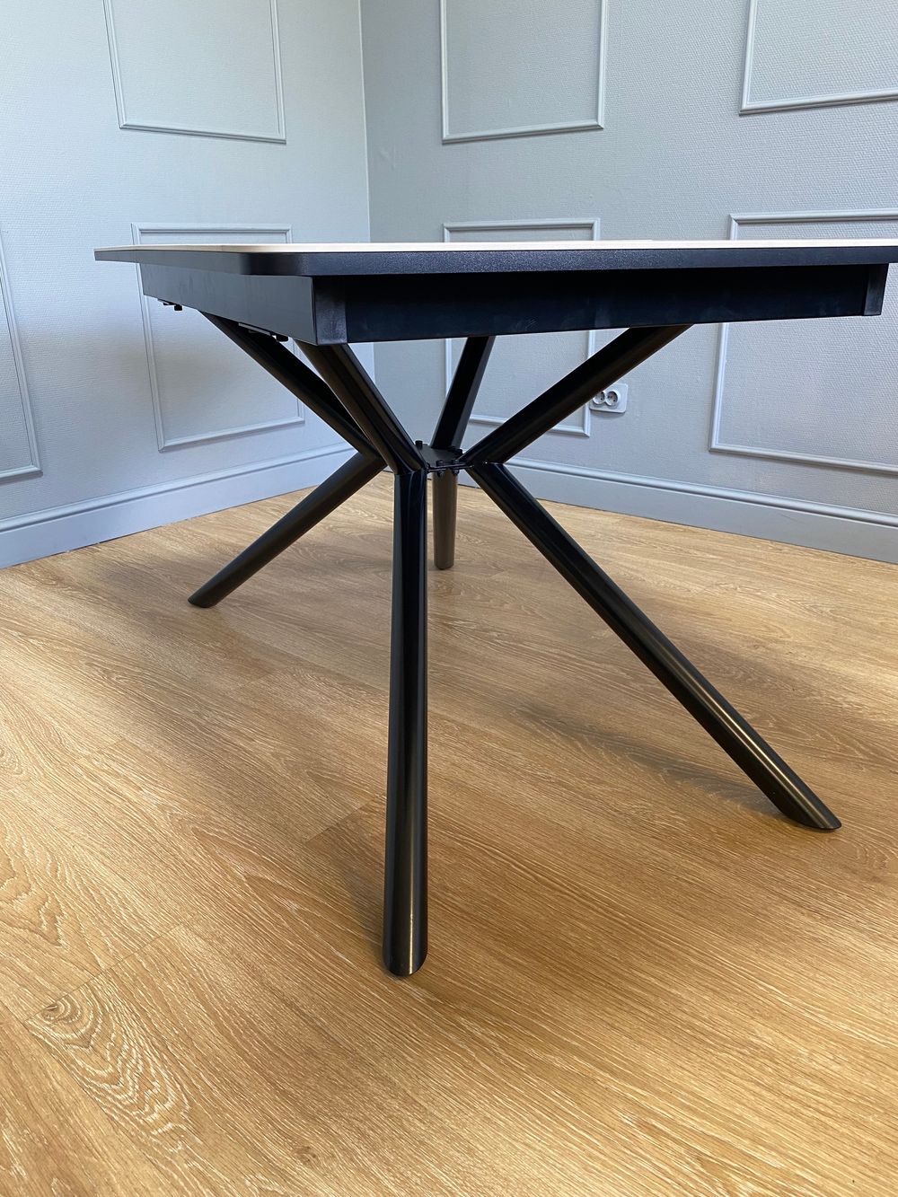 Стол KENNER DC1300 черный/керамика мрамор золотой