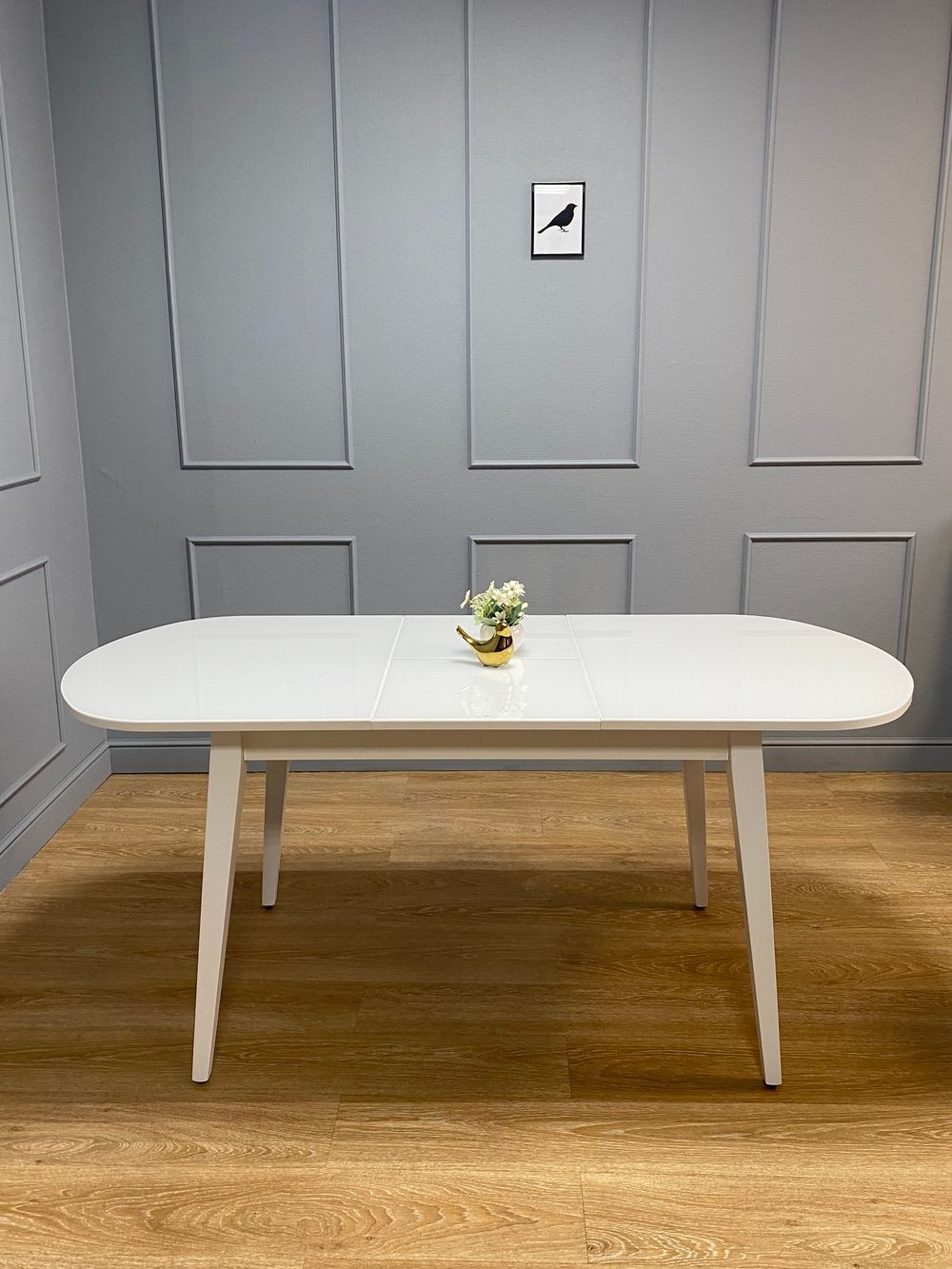 Стол KENNER 1300 М белый/стекло белое сатин