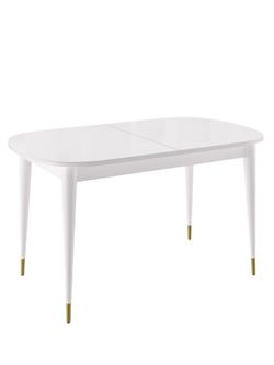 Стол KENNER 1300K белый/стекло белое глянец