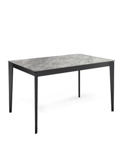 Стол KENNER KR1200 черный/керамика мрамор серый глянец