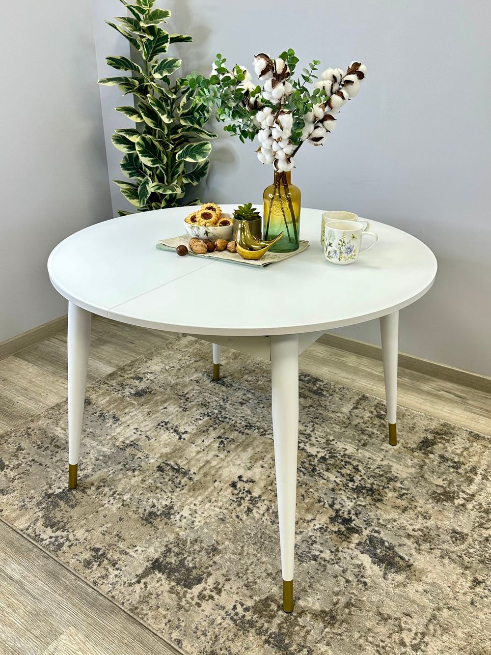 Стол KENNER 1000K белый/стекло белое глянец