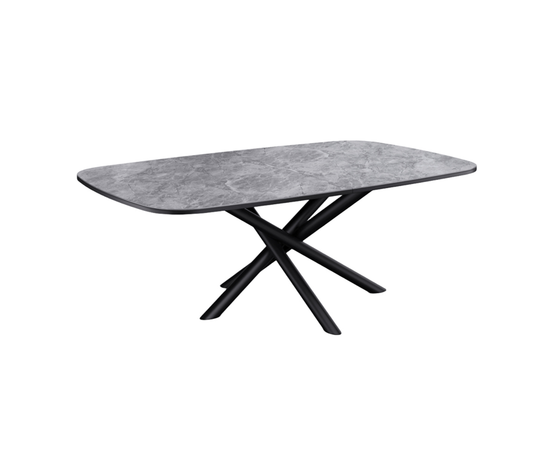 Стол KENNER DF2000 черный/керамика белая глянец