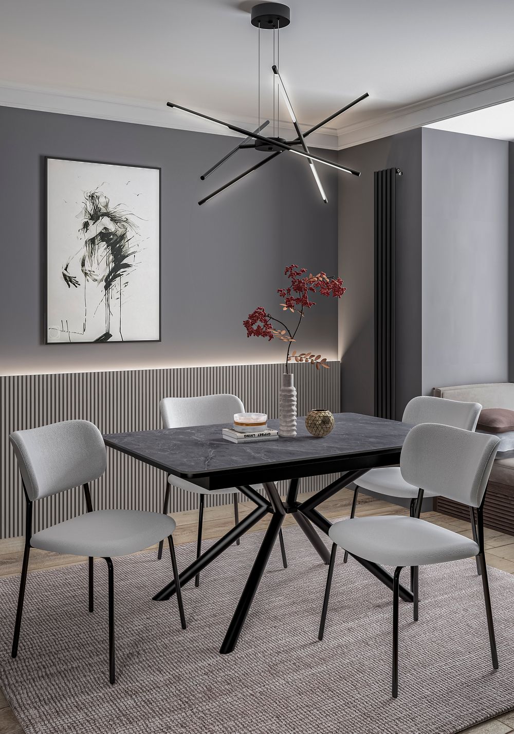 Стул KENNER 302SD черный/серебристый микробукле