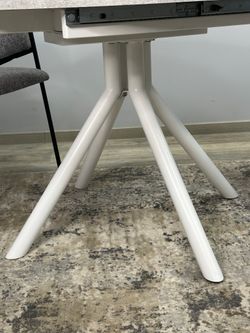 Стол KENNER AR1000 белый/мрамор светло-серый