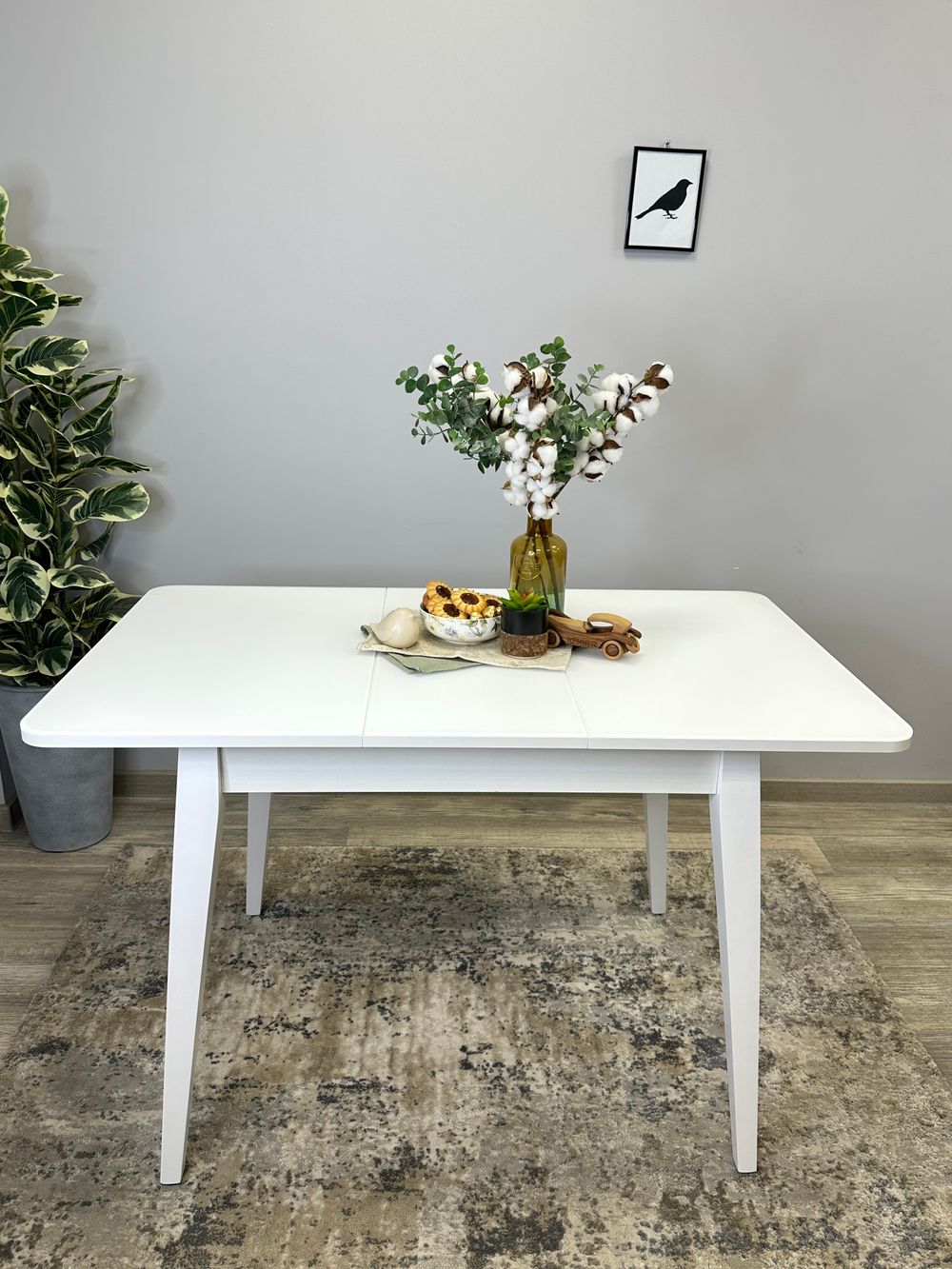 Стол KENNER 900 М белый/стекло белое сатин