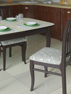 Стол KENNER 1200M венге/стекло белое глянец