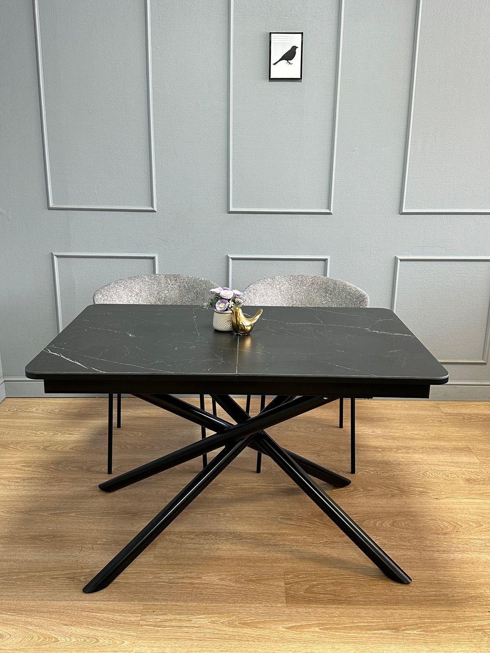 Стол KENNER DK1200 черный/керамика мрамор черный