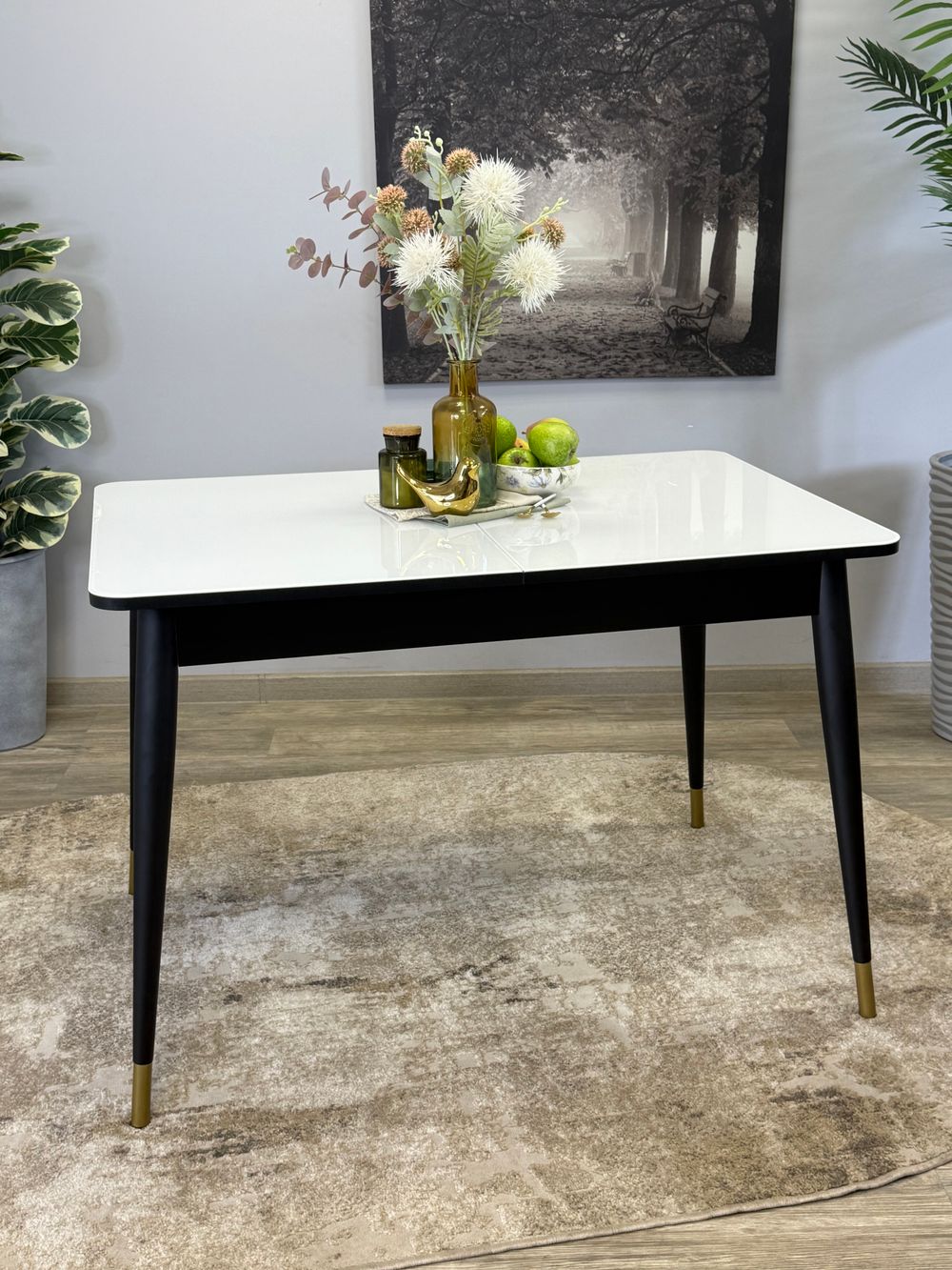 Стол KENNER 1100K венге/стекло белое глянец