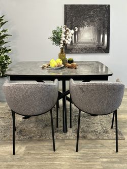 Стол DF1250 черный/керамика серая глянец