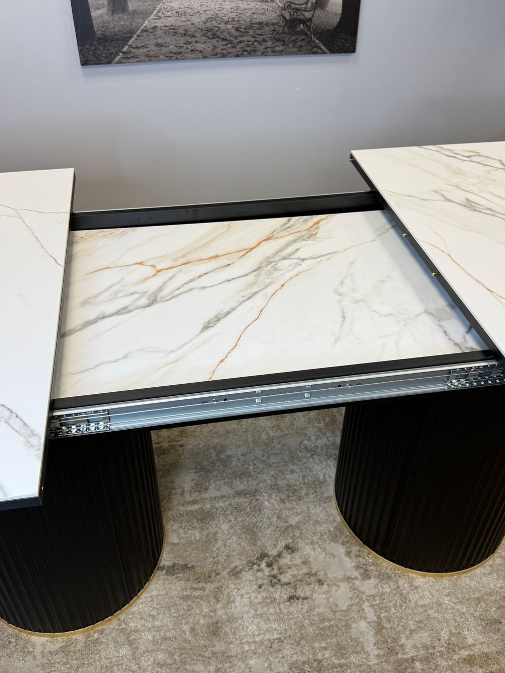 Стол KENNER LDs2000 черный/керамика LARKA GRAY