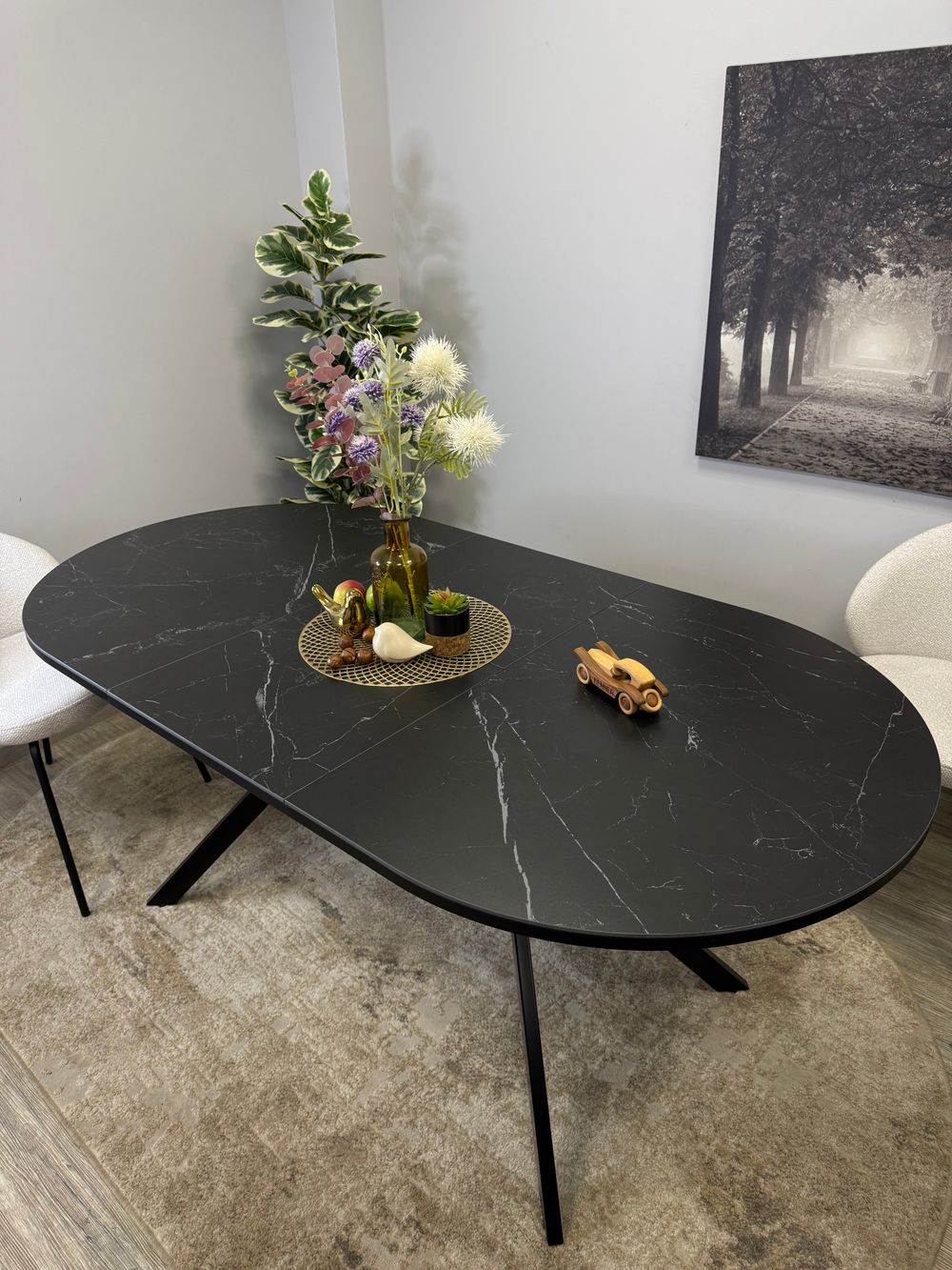 Стол KENNER DO1300 черный/керамика черная