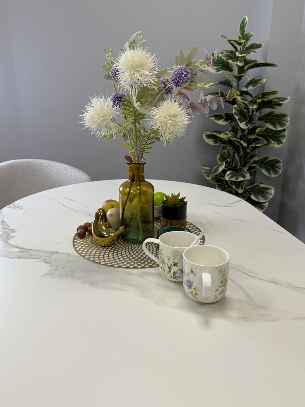 Стол KENNER DO1300 черный/керамика белая