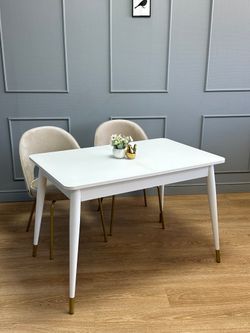 Стол KENNER K1100 белый/стекло белое сатин