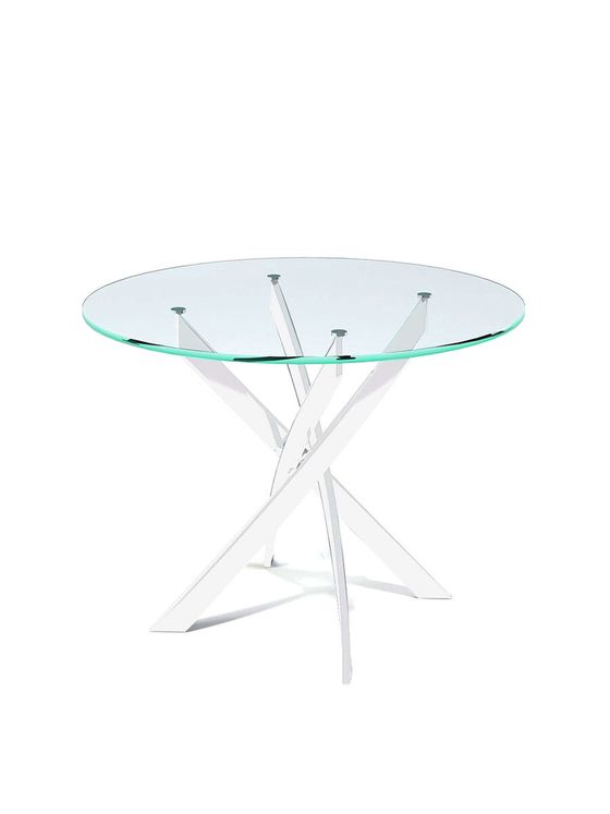 Стол KENNER R1000 белый/стекло прозрачное