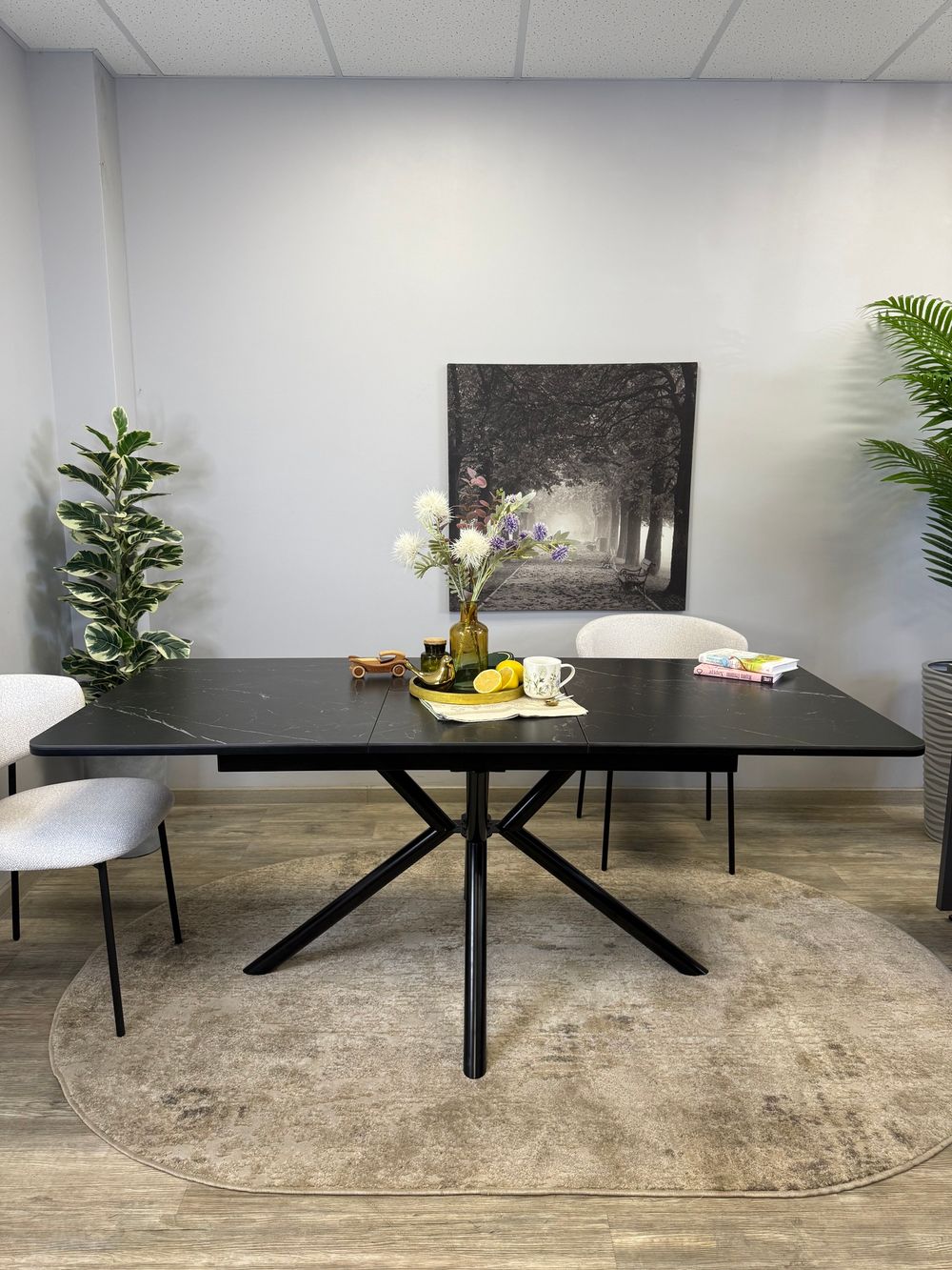 Стол KENNER DM1400 черный/керамика черная